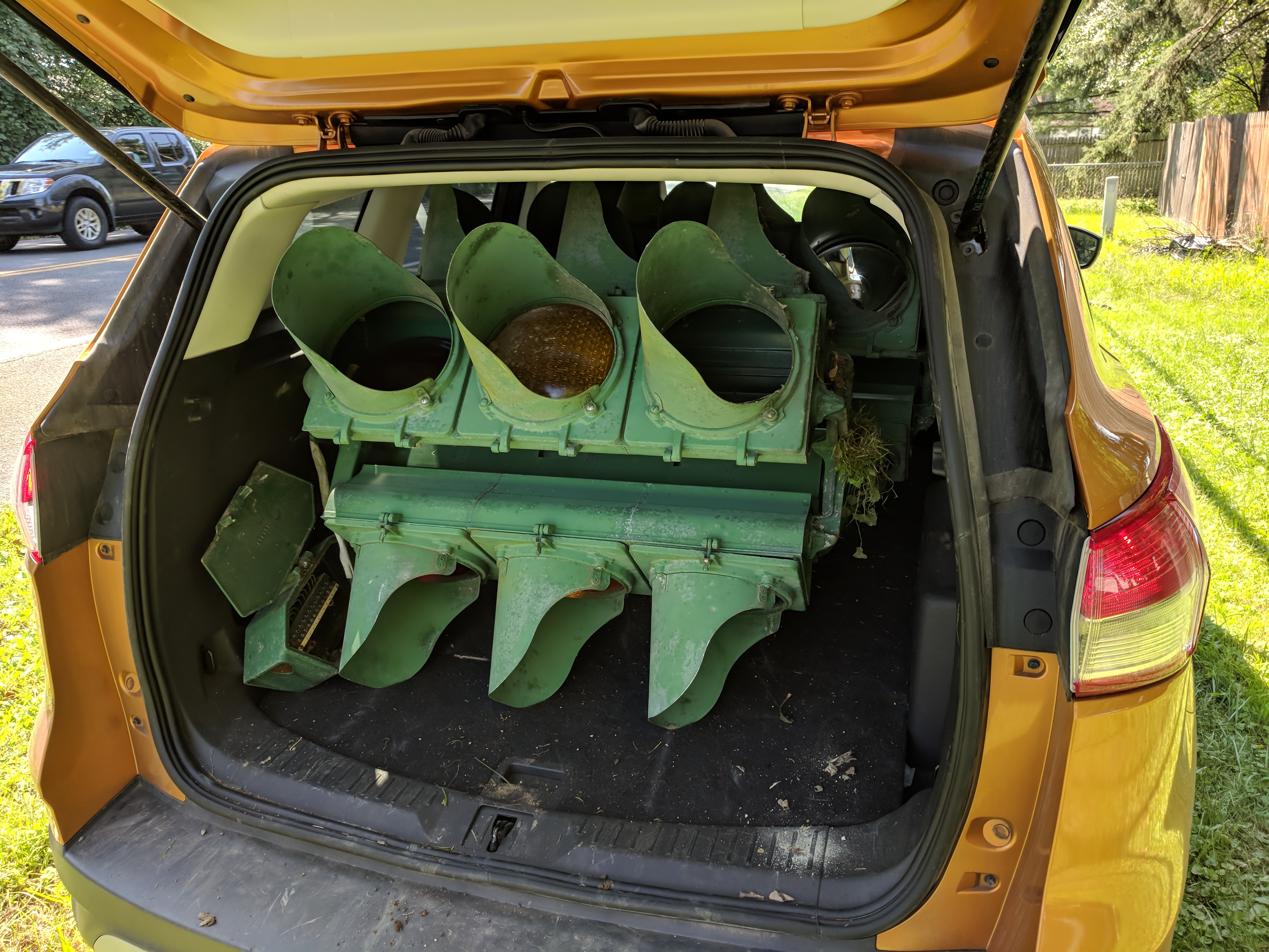 Marbelite traffic signals stuffed into a Ford Escape
